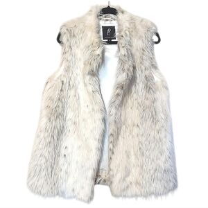 Rachel Zoe Cream Faux Fur Vest